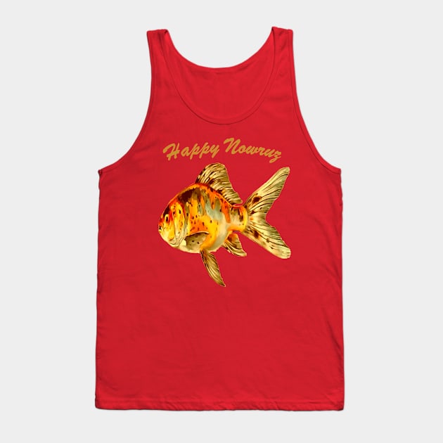 Elegant Happy Nowruz Goldfish Cat New Year Tank Top by taiche